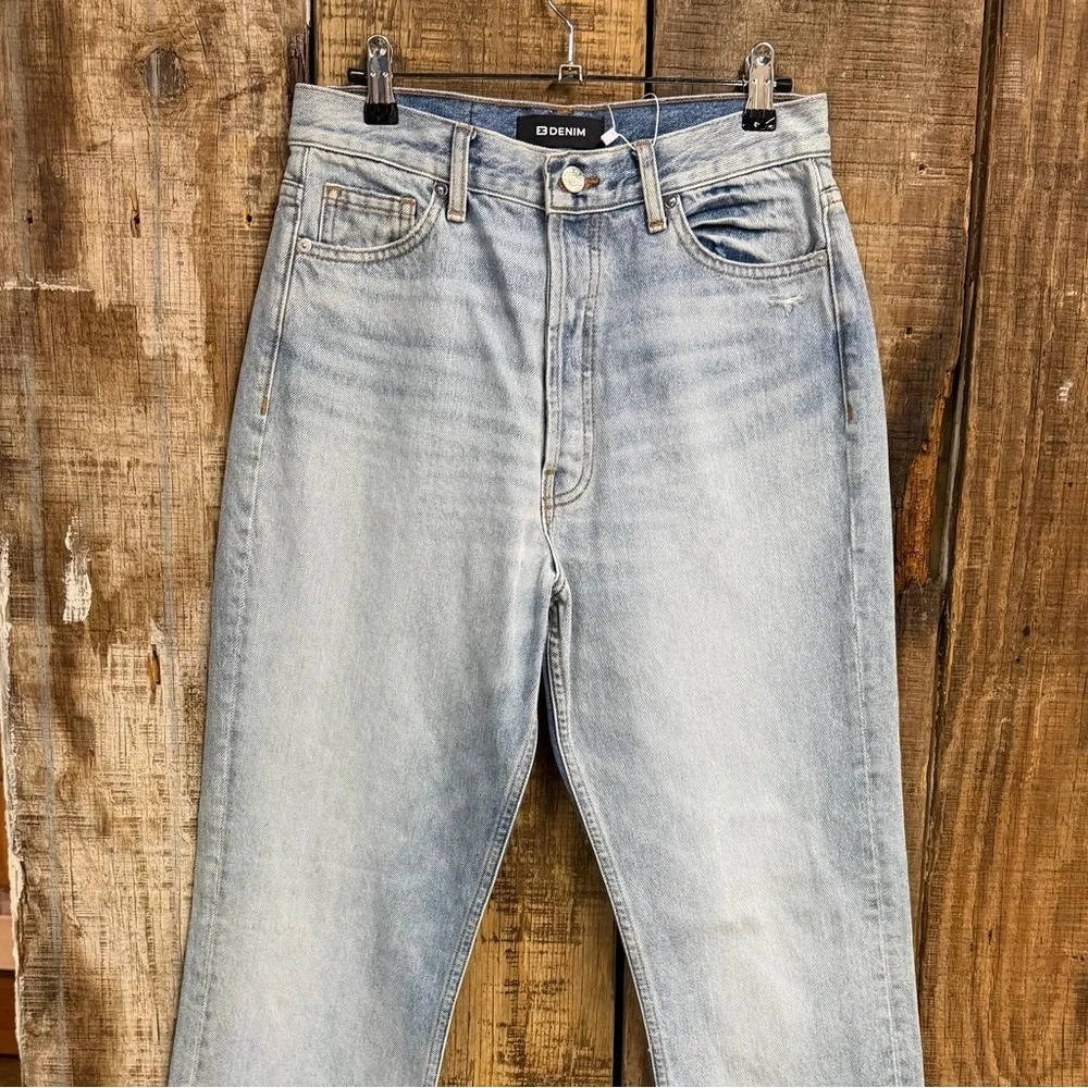 EB Denim jeans Unraveled Two Newport frayed high-rise straight-leg Flares 28